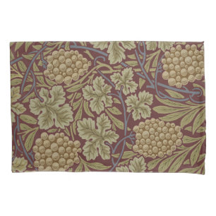 Housse D'oreillers Art de vigne rouge vert de William Morris