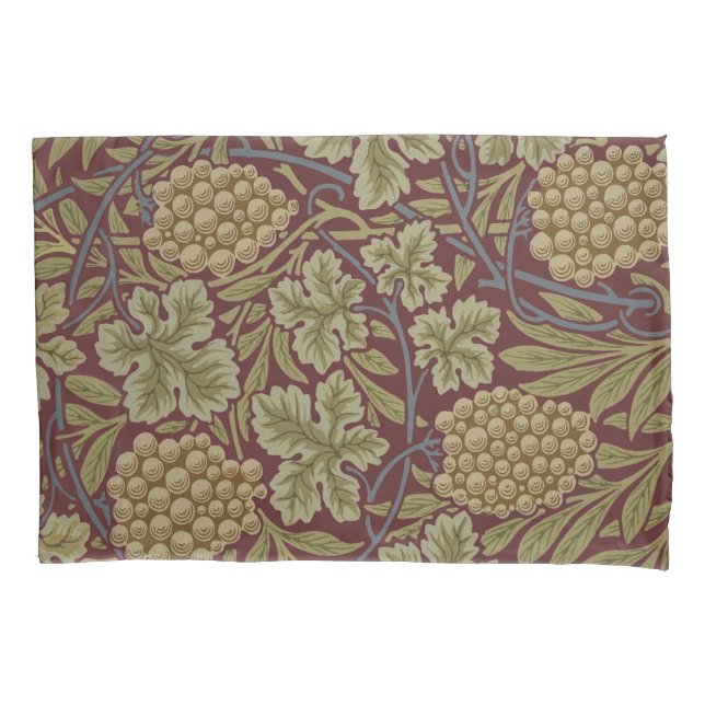 Housse D'oreillers Art de vigne rouge vert de William Morris (devant)