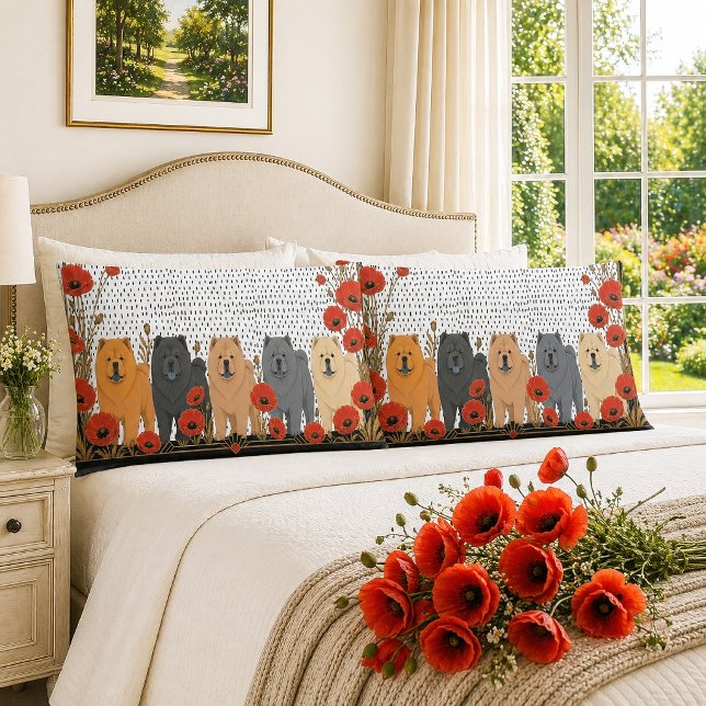 Housse D'oreillers ART DÉCO CHOWS lisse  (Créateur téléchargé)