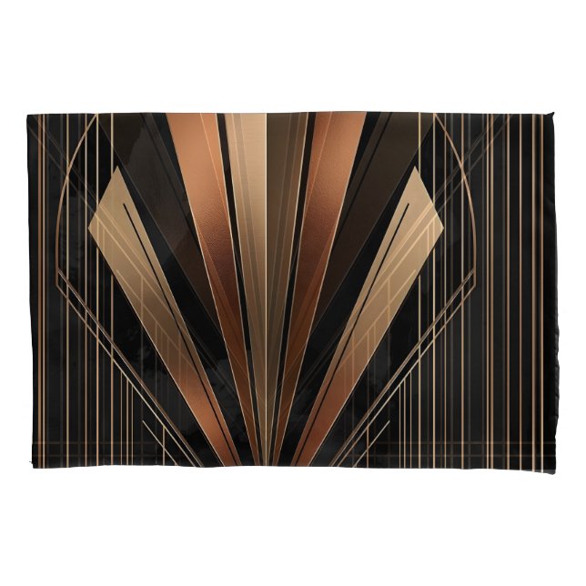 Housse D'oreillers Art Deco Metallic Geometric Elegance (devant)