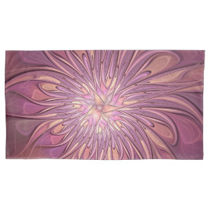 Housse D'oreillers Art floral fractal moderne abstrait couleurs de ba