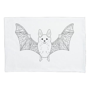 Housse D'oreillers Art Minimal De Ligne De Chat Avec Des Ailes Ouvert