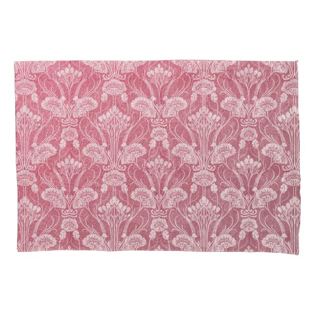 Housse D'oreillers Art nouveau, pink, floral pattern, metallic chic,  (devant)