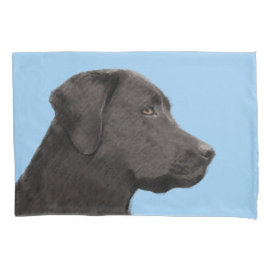 Housse D'oreillers Art original de chien de peintre noir de Labrador