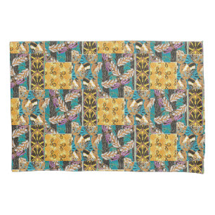 Housse D'oreillers Art papillon sarcelle et violet maximaliste vibran