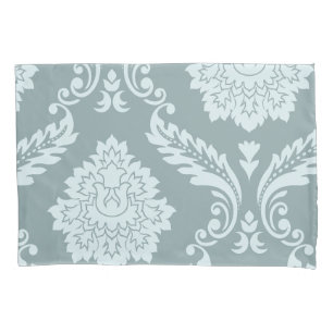 Housse D'oreillers Art Rococo Damassé I Bleu de Canard Œuf+Turquoise