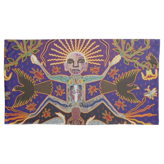 Housse D'oreillers Art tribal ethnique Boho de déesse aztèque maya (devant)