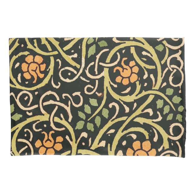 Housse D'oreillers Arts et artisanat vintage motif floral Roycroft (devant)
