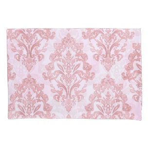 Housse D'oreillers Assez en rose motif de damas victorien aquarelle