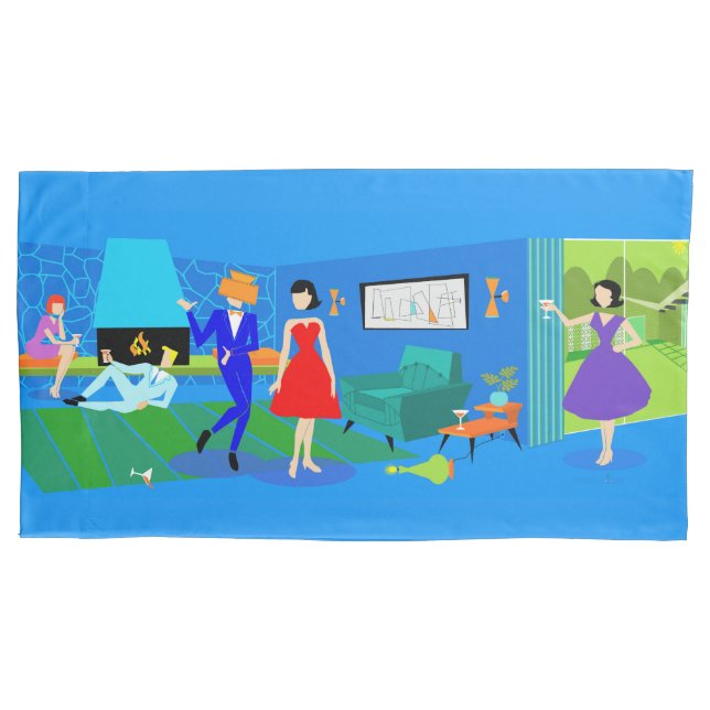 Housse D'oreillers Atomique Palm Springs Cocktail Party Pillowcase (devant)