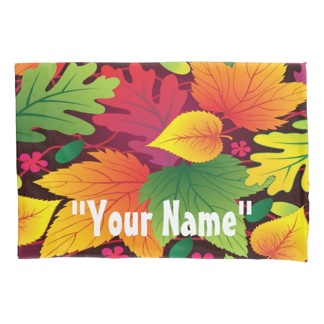 Housse D'oreillers Automne Saison Automne Feuilles Chambre Pillowcase (devant)