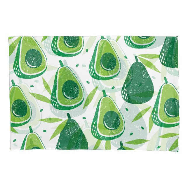 Housse D'oreillers Avocado, timbre texturé, motif transparent. (devant)
