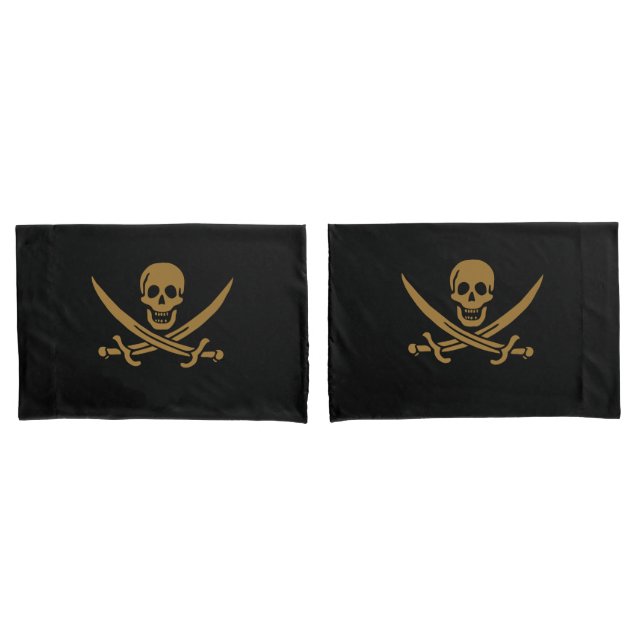 Housse D'oreillers Aztec Gold Crâne et cutlass Pirate Calico Jack (devant-Set)
