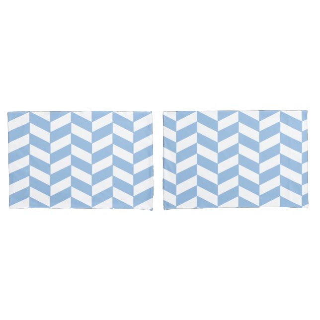 Housse D'oreillers Baby Blue Herringbone (devant-Set)