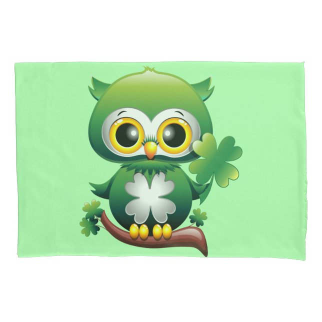 Housse D'oreillers Baby Owl St Patrick Paddy Cartoon (devant)