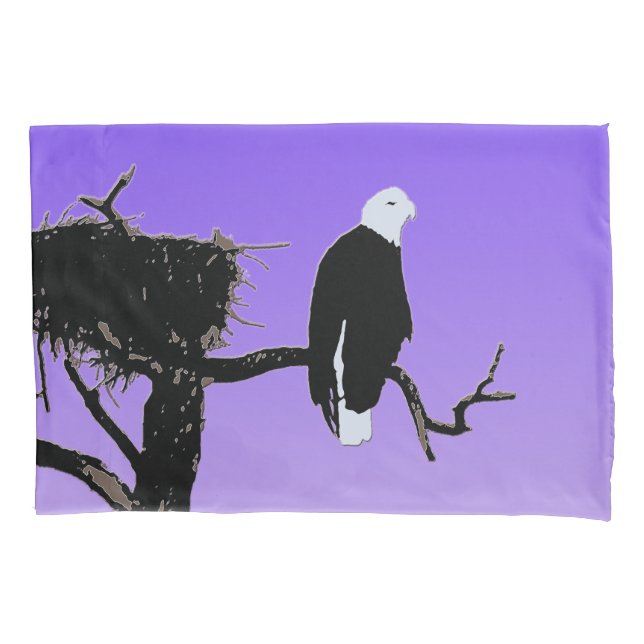 Housse D'oreillers Bald Eagle at Sunset - Art original de la faune (devant)