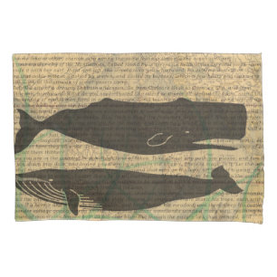 Housse D'oreillers Baleine antique Vie marine