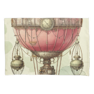 Housse D'oreillers Balloon à air chaud rose vapeur vintage (2)