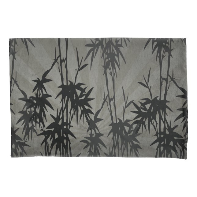 HOUSSE D'OREILLERS BAMBOO NOIR NATURE VINTAGE  (devant)