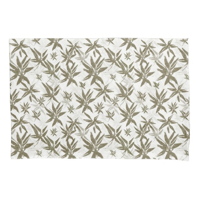 Housse D'oreillers Bambou sur voiles blancs - motif de surface transp (devant)