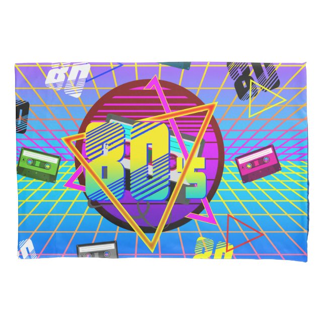 HOUSSE D'OREILLERS BANDE DE CASSETTE DE LA VIEILLE ÉCOLE DES ANNÉES 8 (devant)