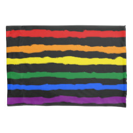 Housse D'oreillers Bandes arc-en-ciel arrondies colorées sur n'import