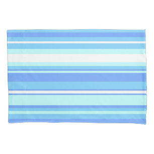 Housse D'oreillers Bandes bleu ciel
