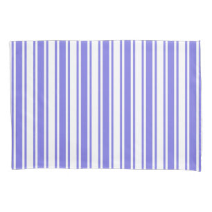 Housse D'oreillers Bandes de bonbons bleu et blanc