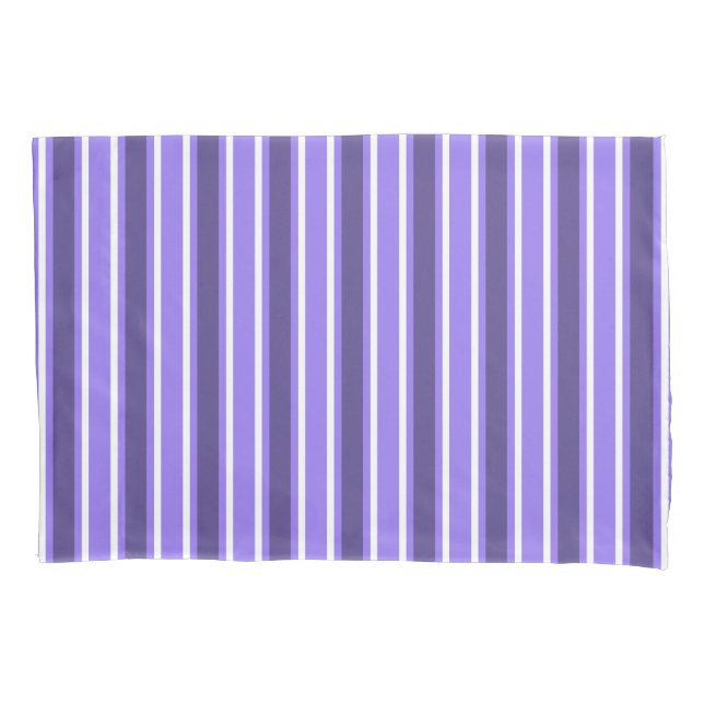 Housse D'oreillers Bandes de bonbons violettes et blanches (devant)