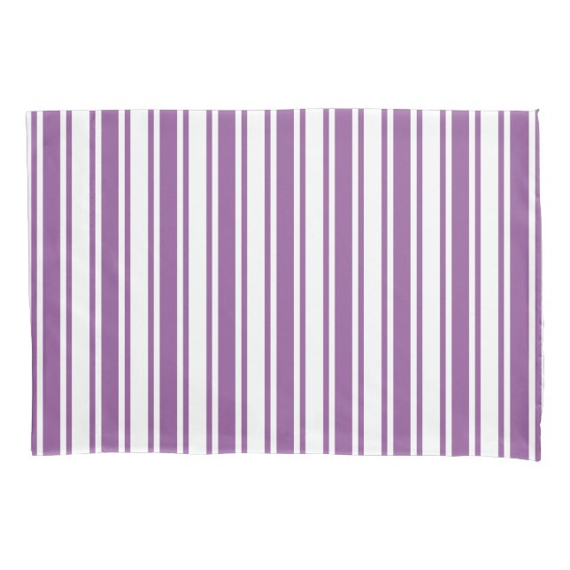 Housse D'oreillers Bandes de bonbons violettes et blanches (devant)