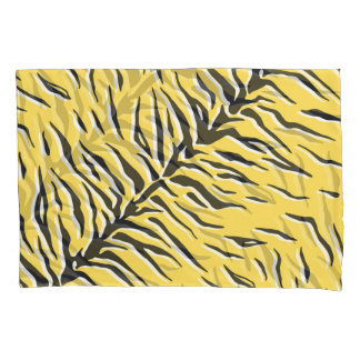 Housse D'oreillers Bandes de tigre jaune-noir : motif vintage.