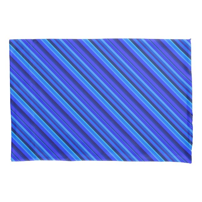Housse D'oreillers Bandes diagonales bleues (devant)