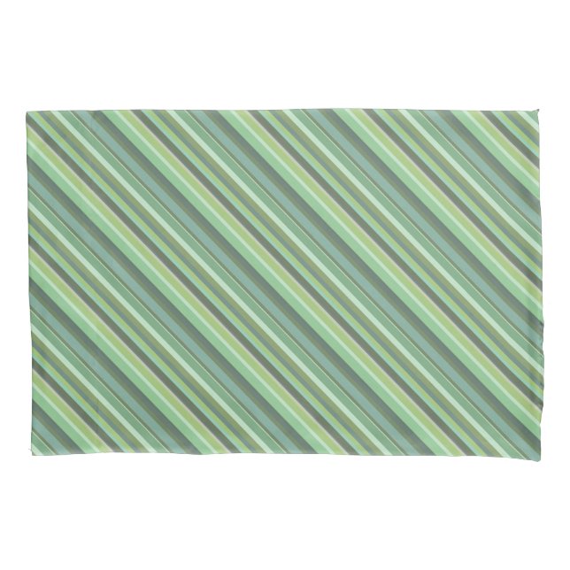 Housse D'oreillers Bandes diagonales vert olive (devant)