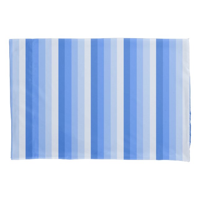 Housse D'oreillers Bandes d'ombre bleues (devant)