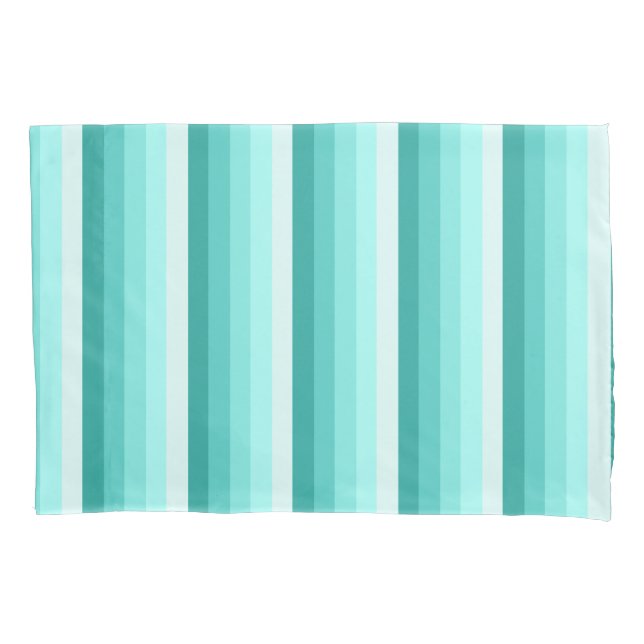 Housse D'oreillers Bandes d'ombre turquoise (devant)