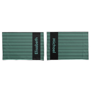 Housse D'oreillers Bandes étroites noires + votre dos couleur & idées