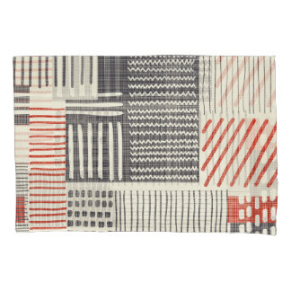 Housse D'oreillers Bandes géométriques dessinées à la main, motif san