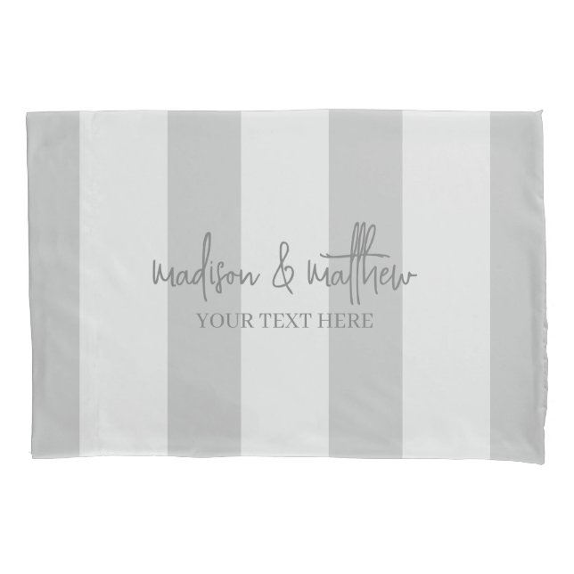Housse D'oreillers Bandes grises simples Signature Avec Ca Coussin Te (devant)