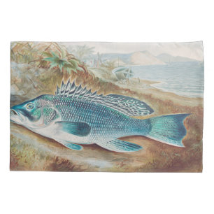 Housse D'oreillers Bar commun par S.A. Kilbourne, Poisson Vintage