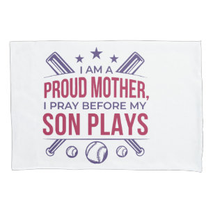Housse D'oreillers Baseball Fier Mère Je Prie Avant Que Mon Fils Ne J