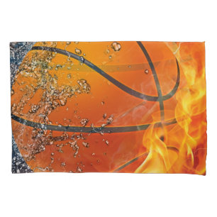 Housse D'oreillers Basket-ball à flammes