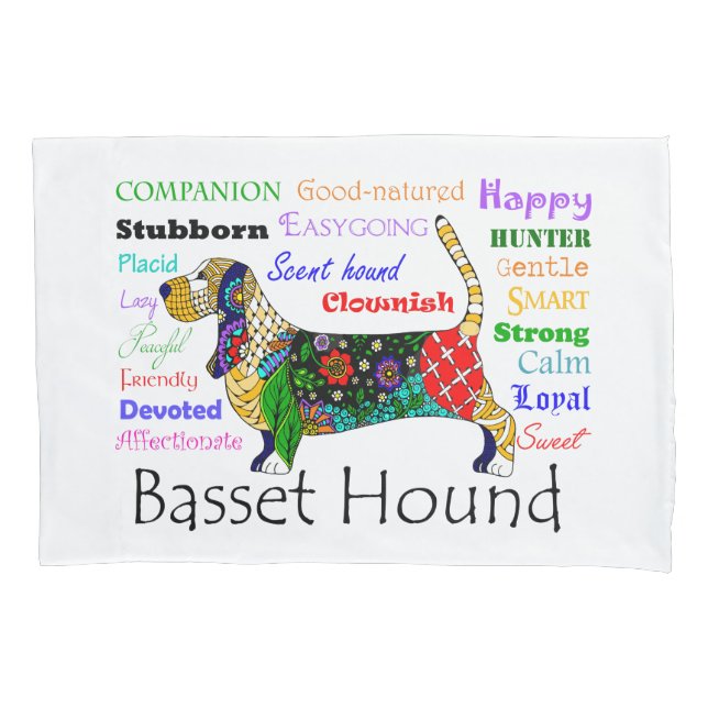 Housse D'oreillers Basset Traits Pillowcase (devant)