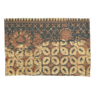 Housse D'oreillers Batik Earthy Grain de Café Élégant Rustique Rugueu