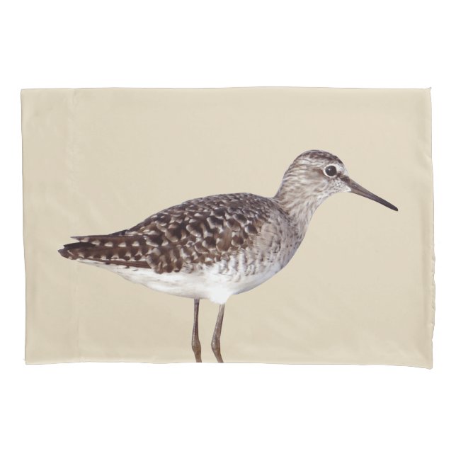 Housse D'oreillers Beachy Sandpiper Bird & Sandy Beige Beige (devant)