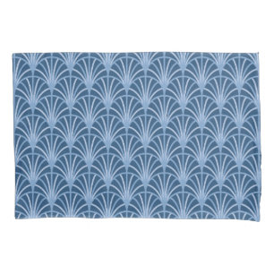 Housse D'oreillers Beau bleu Vintage japonais Motif ventilateur