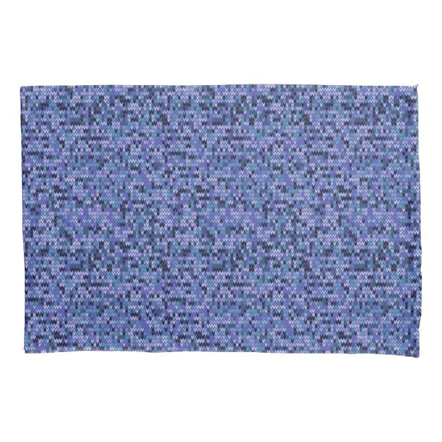 Housse D'oreillers Beau, motif tricot, tricoté, bleu et (devant)