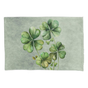 Housse D'oreillers Beau Shamrock d'aquarelle verte