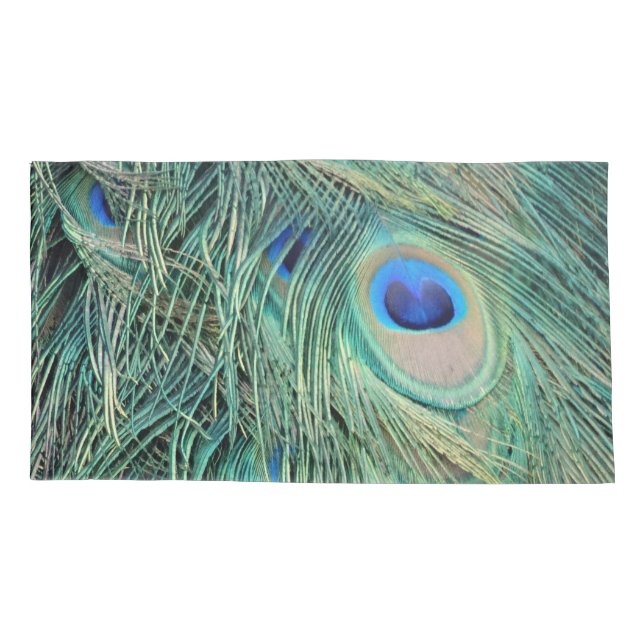 Housse D'oreillers Beaux yeux de plume de paon (Dos)