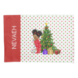 Housse D'oreillers Bébé Africain Américain Fille Cadeau de Noël