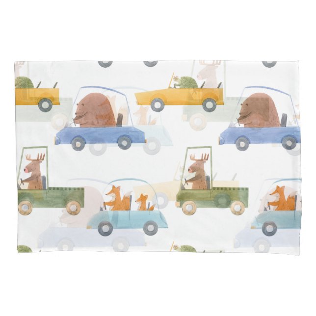 Housse D'oreillers Bébés : motif d'aquarelle dessiné à la main. (devant)